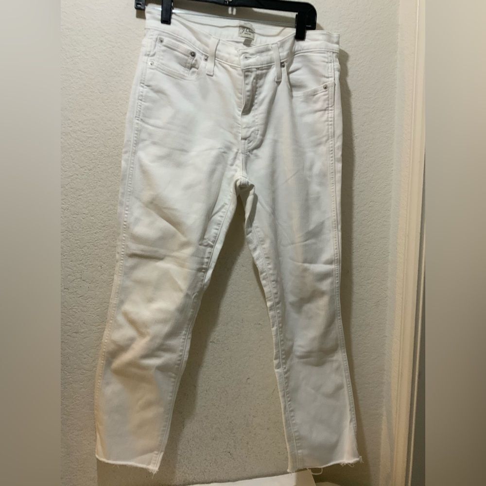 J. Crew 9" vintage straight jean in white size 29 frayed hem